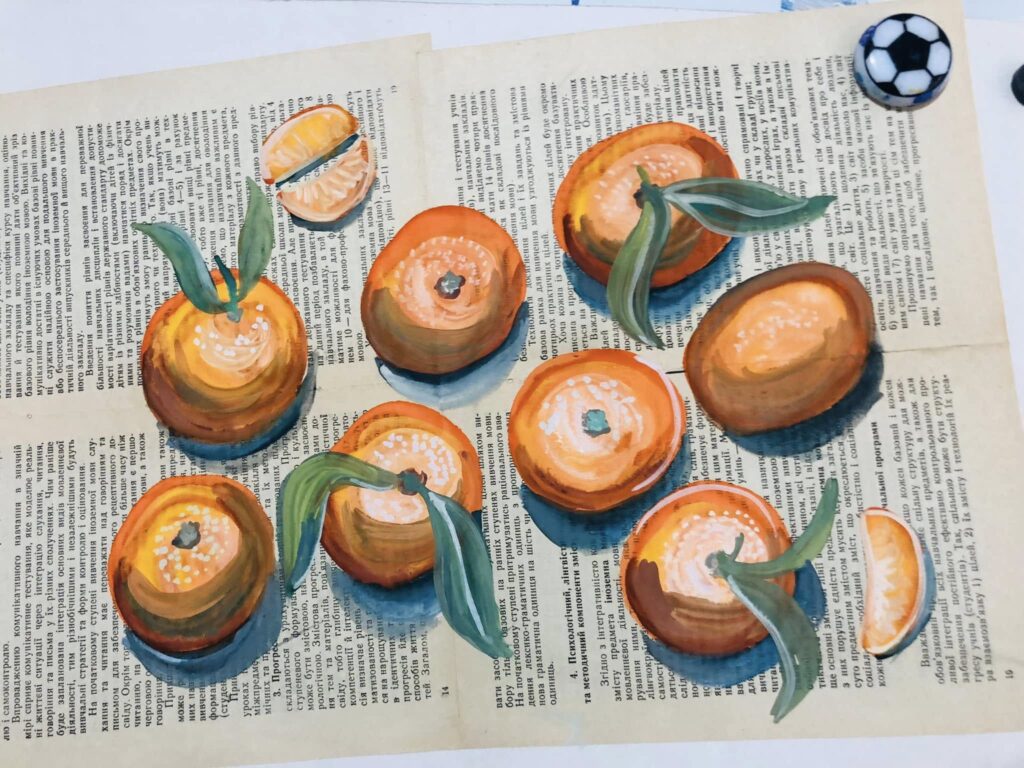 Натюрморт з мандаринами